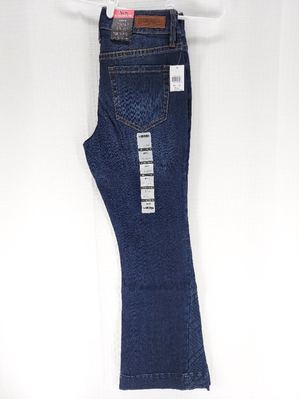 Rock & Roll Denim Mid Rise Side Insert Dark Wash Cowgirl Trouser Jean